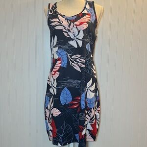Colombia Midway Bay Blue Omni-Freeze Tank Floral Sleeveless Dress
